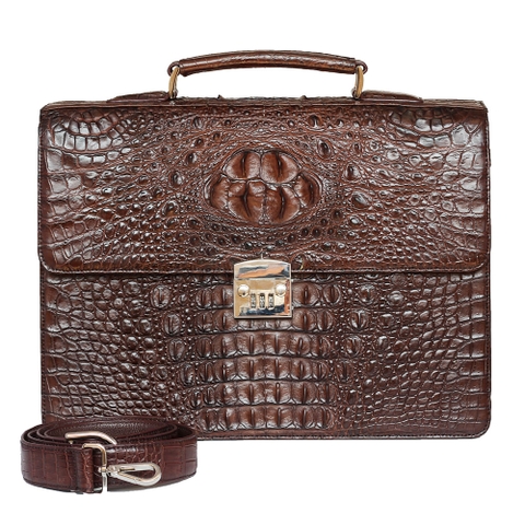 Cặp táp da cá sấu thật khóa số TCS914