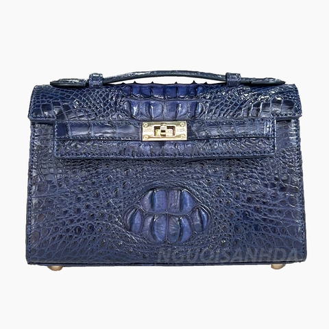 Túi xách da cá sấu size 22 màu xanh Navy TCS268
