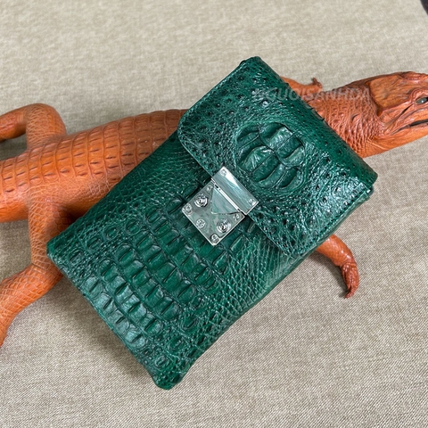Túi nữ đựng điện thoại da cá sấu nhỏ màu sáng