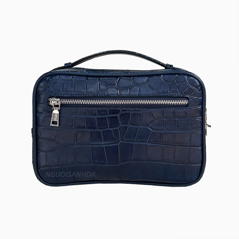 Túi golf da cá sấu màu xanh navy khóa vân tay CTCS-913X