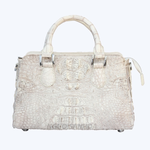 Túi xách da cá sấu hai quai màu bạch tạng TCS802-BT