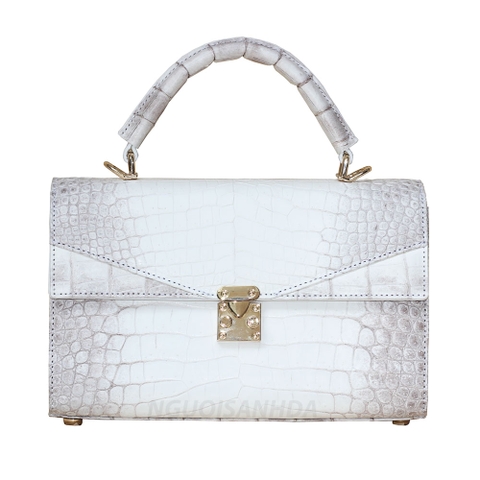 Túi xách cá sấu da bụng màu bạch tạng TCS-965BT