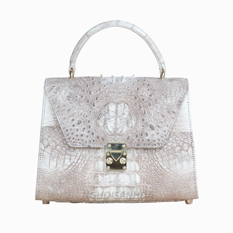 Túi nữ cá sấu hình thang màu bạch tạng TCS-976BT