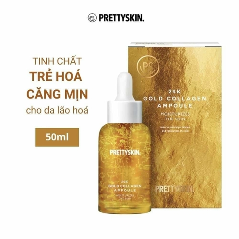 Tinh Chất Dưỡng Da Pretty Skin 24K Gold Collagen Ampoule (50ml)