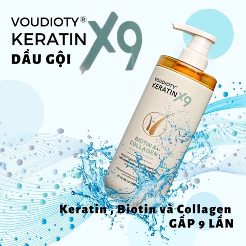 Dầu Gội Voudioty KERATIN X9 Biotin & Collagen (500ml)