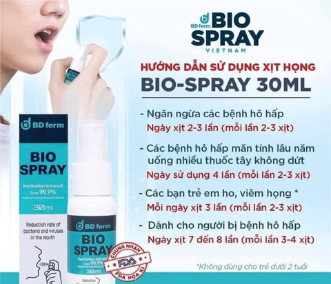 Xịt họng Bio spray Bdferm 30ml