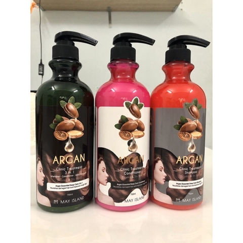 dầu xả chiết xuất Argan Clinic Treatment Shampoo May Island