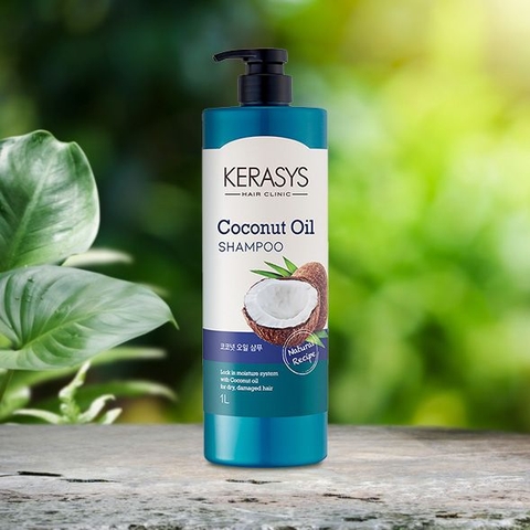 Dầu gội Kerasys Coconut Oil Shampoo 1L - Phục hồi tóc hư tổn, giúp tóc mềm mại, bóng khoẻ