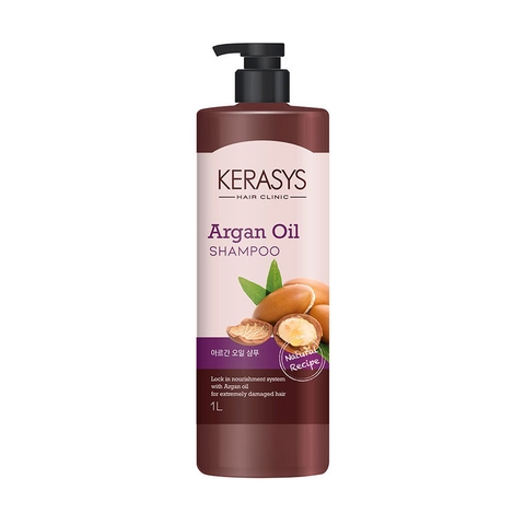 Dầu gội Kerasys Argan Oil Hàn Quốc 1L - Phục hồi tóc hư tổn, chẻ ngọn, giảm gãy rụng