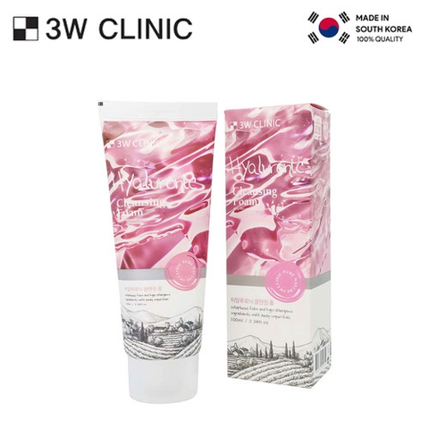 Sữa Rửa Mặt Cấp Ẩm 3W Clinic Hyaluronic Cleansing Foam 100ml