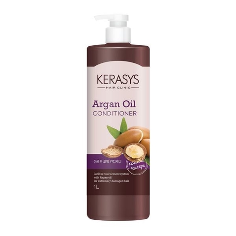 Dầu xả Kerasys Argan Oil Hàn Quốc 1L - Phục hồi tóc hư tổn, chẻ ngọn, giảm gãy rụng