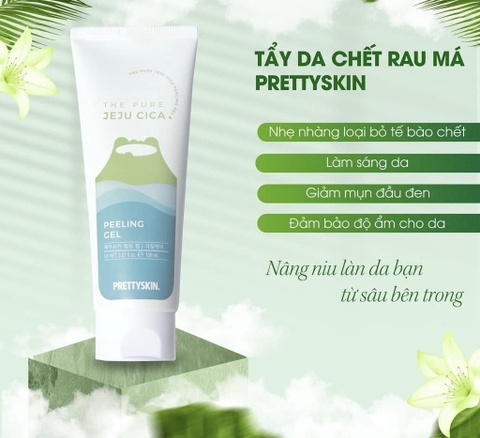 Tẩy Da Chết Rau Má Prettyskin The Pure Jeju Cica Peeling Gel 150ml