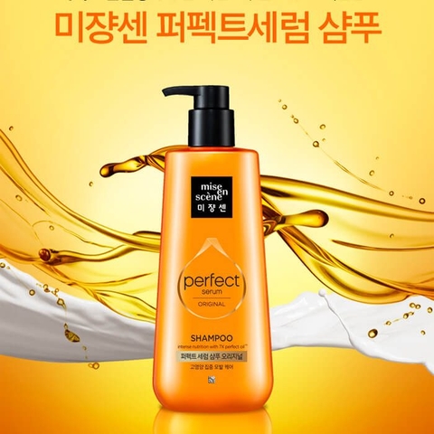 Dầu Gội Phục Hồi Tóc Hư Tổn Mise en Scene Repair Perfect Serum Original Shampoo 680ml