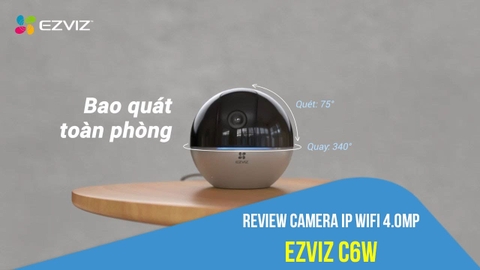 Camera IP Wifi 4MP EZVIZ C6W quay quét 360 độ