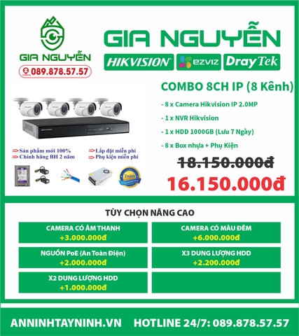 Bộ kit camera ip 2.0 Hikvision