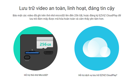 Camera wifi mini ezviz CS-BC2 dùng pin - Full HD, cảnh báo thông minh