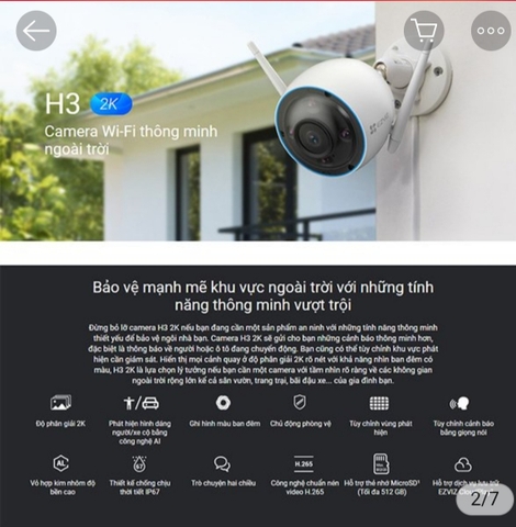 Camera IP WiFi H3 3K Ngoài Trời Thông Minh Tích Hợp Ai EZVIZ