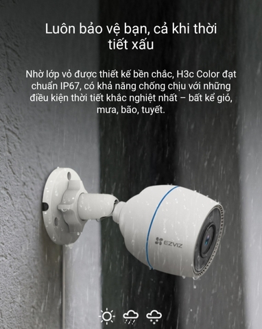 Camera WiFi ngoài trời EZVIZ H3C 2MP Color