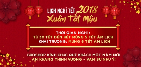 Lịch nghỉ Tết âm lịch 2018 - Broshop.vn