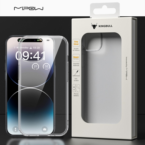 Ốp Lưng iPhone 15 PRO MIPOW Tempered Transparent Case PS15C