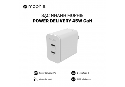 Sạc nhanh Mophie Power Delivery 45W GaN