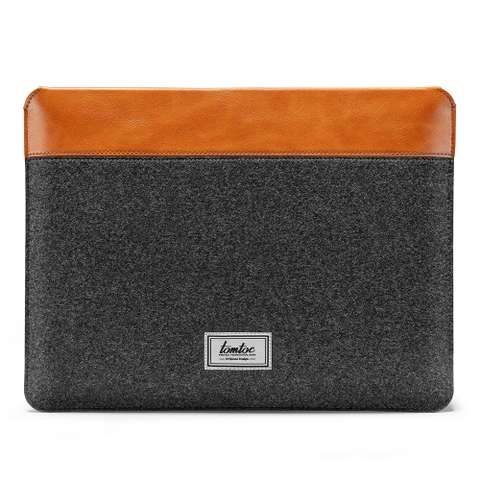 TÚI CHỐNG SỐC TOMTOC (USA) FELT & PU LEATHER FOR MACBOOK 16″ GRAY – H16-E01Y