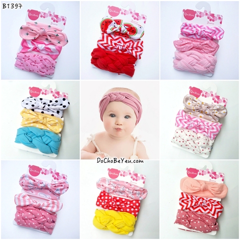 Băng đô turban cho bé gái sơ sinh đến 1-2 tuổi