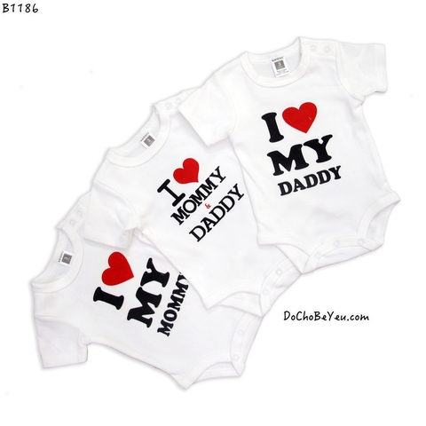 Body suit I love mom - dad