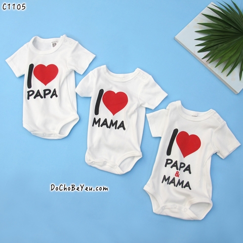 Body suit I love Mom Dad Thái Lan 