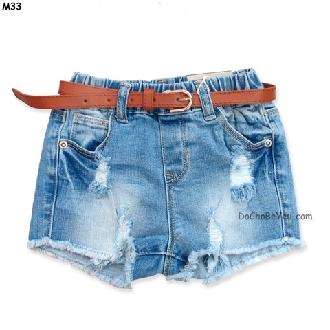 Quần short jean bé gái