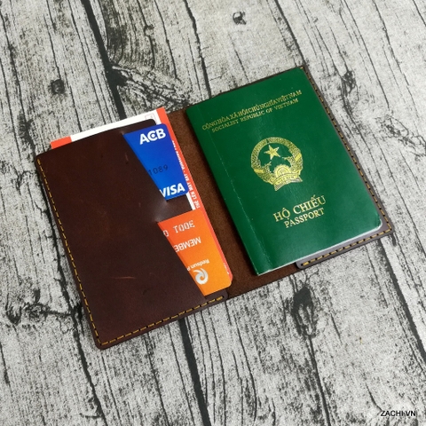Ví đựng passport, ví đựng hộ chiếu da bò handmade