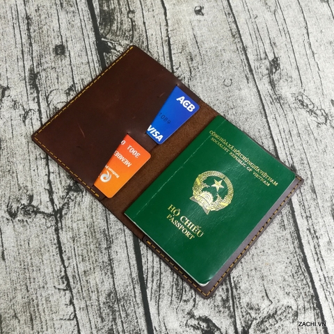 Ví đựng passport, ví đựng hộ chiếu da bò handmade