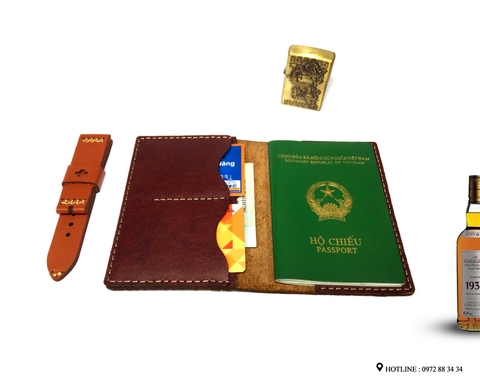 VNPP - Ví da passport handmade da bò