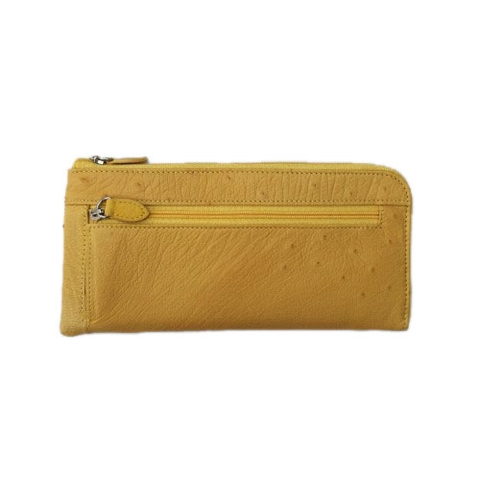 Ostrich Leather Wallet Yellow