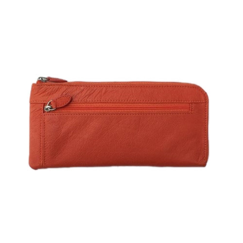 Ostrich Leather Wallet Orange
