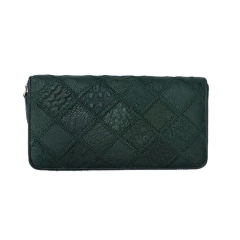 Ostrich Leather Wallet Green