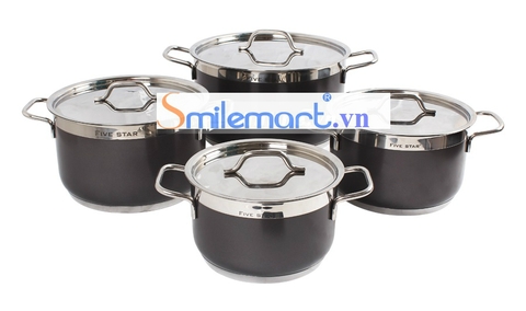 Bộ nồi Inox Fivestar 4 chiếc (Xanh/Đen)