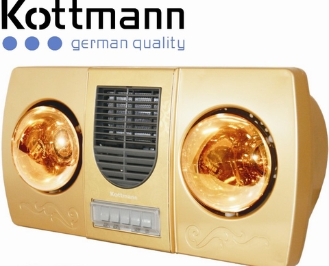 Đèn sưởi nhà tắm Kottmann 2 bóng có quạt K2B-HW-G