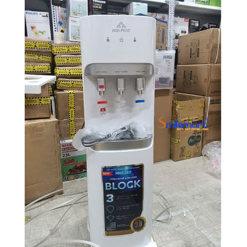 (Bảo hành 28 tháng) Cây nước nóng lạnh hút bình Hòa Phát HHC383 3 vòi - Block