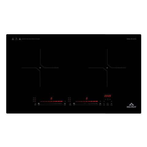 (Bảo hành 24 tháng) Bếp từ đôi Hòa Phát HPC D21A2 sản xuất tại Thái Lan, công suất 4200 W, mâm từ đồng