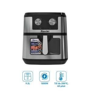(Bảo hành 12 tháng) Nồi chiên không dầu 9.2 L Funiki HAF9203 1800W, công nghệ Rapid Air