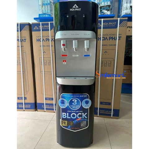 (Bảo hành 28 tháng) Cây nước nóng lạnh hút bình Hòa Phát HHC385 3 vòi, lạnh Block