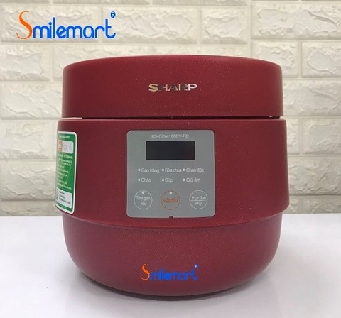Nồi cơm điện tử Sharp KS-COM100DV 1 LÍT, 6 chức năng nấu, BH chính hãng 12 tháng