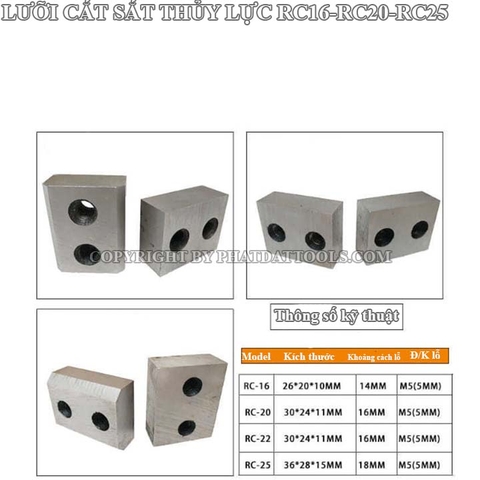 Lưỡi Cắt Sắt Thủy Lực RC16-RC20/22-RC25