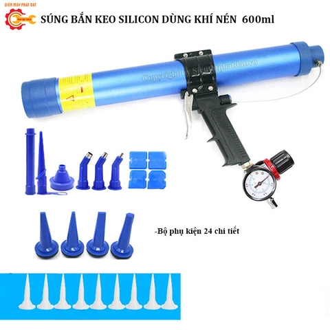 Súng Bắn Kéo Silicon 600ml Dùng Khí Nén