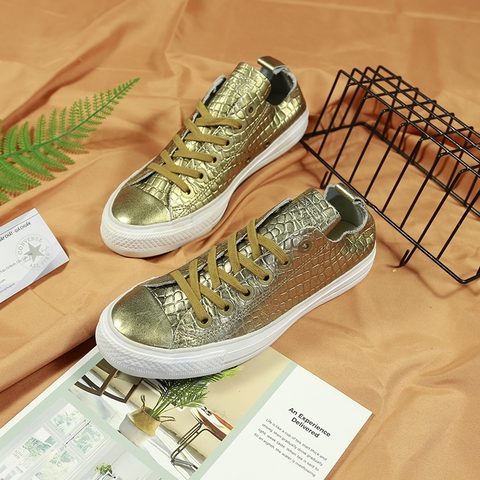 Converse thấp cổ da vàng giá gốc