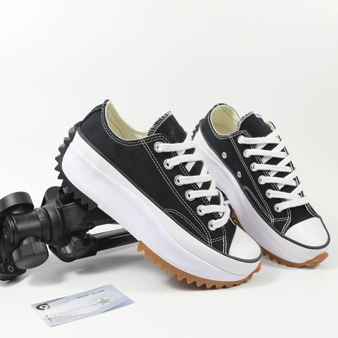 Converse run star hike thấp cổ vải đen CTVD110