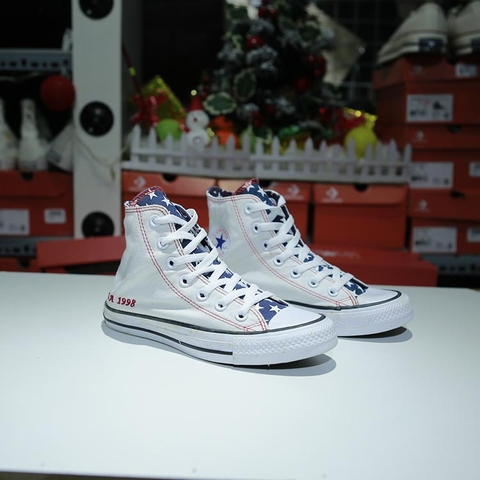 Outlet Converse cao cổ vải trắng COUT136