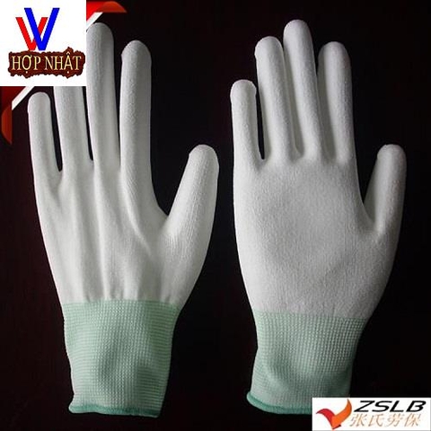 Phân phối bán buôn,bán lẻ găng tay tĩnh điện viền xanh tráng PU lòng bàn tay- Flam Fit gloves white) đủ  Size S,M,L