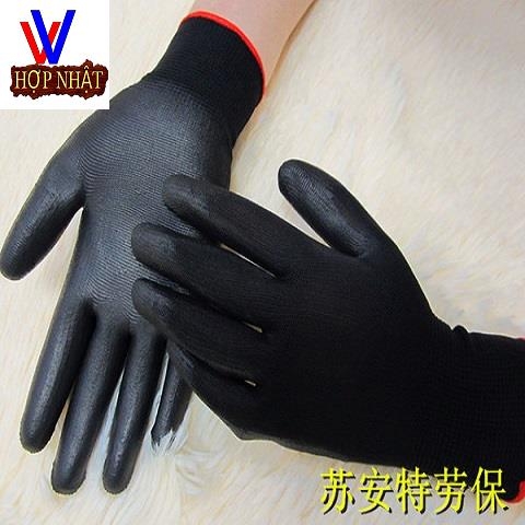 Phân phối găng tay PU tĩnh điện màu đen giá siêu rẻ/ Palmfit gloves black